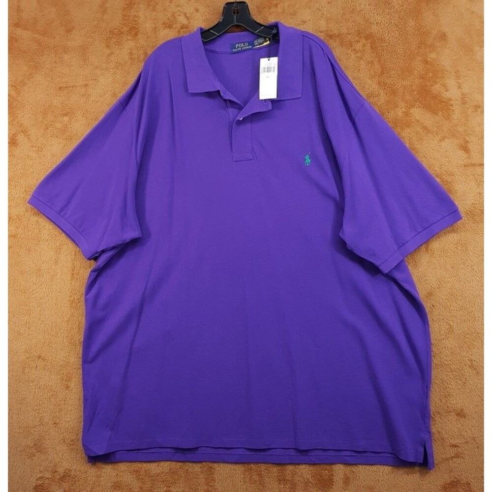 POLO RALPH LAUREN Polo Shirt 4LT 4XL Tall Purple Short Sleeve Classic Pony Logo